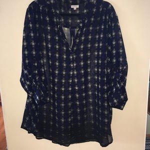 Anthia Femme 3X blue /black tunic excellent condit